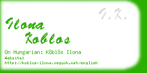 ilona koblos business card
