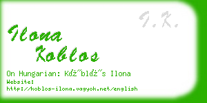 ilona koblos business card